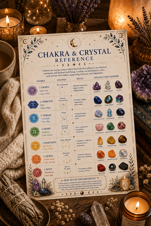 Crystal Companion Guide | Crystal Meanings, Healing Properties, Chakras & Birthstones (Digital PDF)