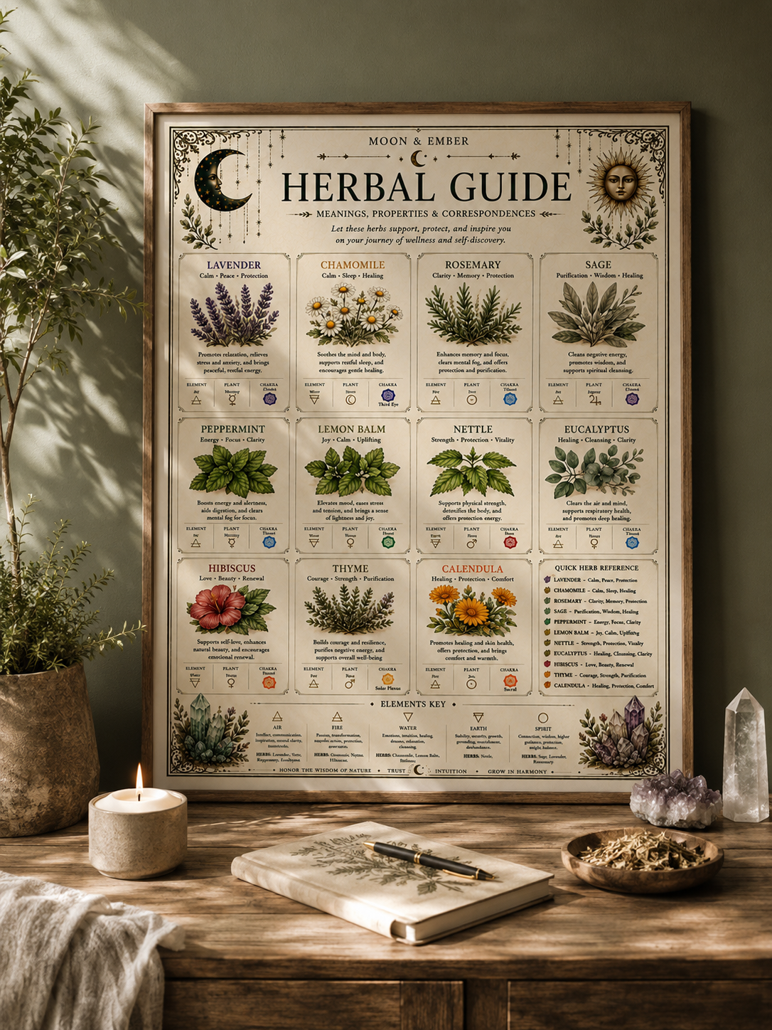 Herbal Reference Poster