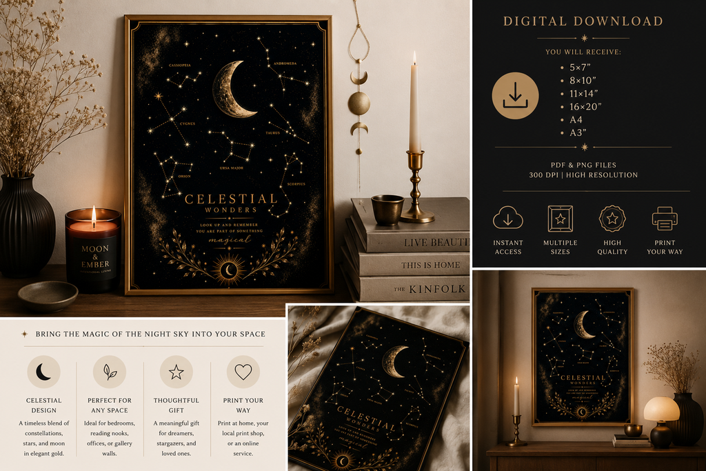 Celestial Wonders | Vintage Constellation Printable Wall Art