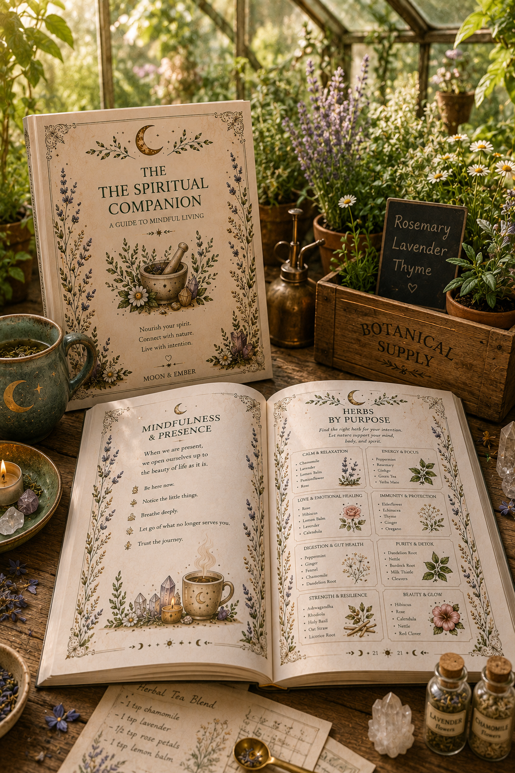 The Spiritual Companion | A Mindfulness & Intentional Living Guide | Printable Wellness Journal