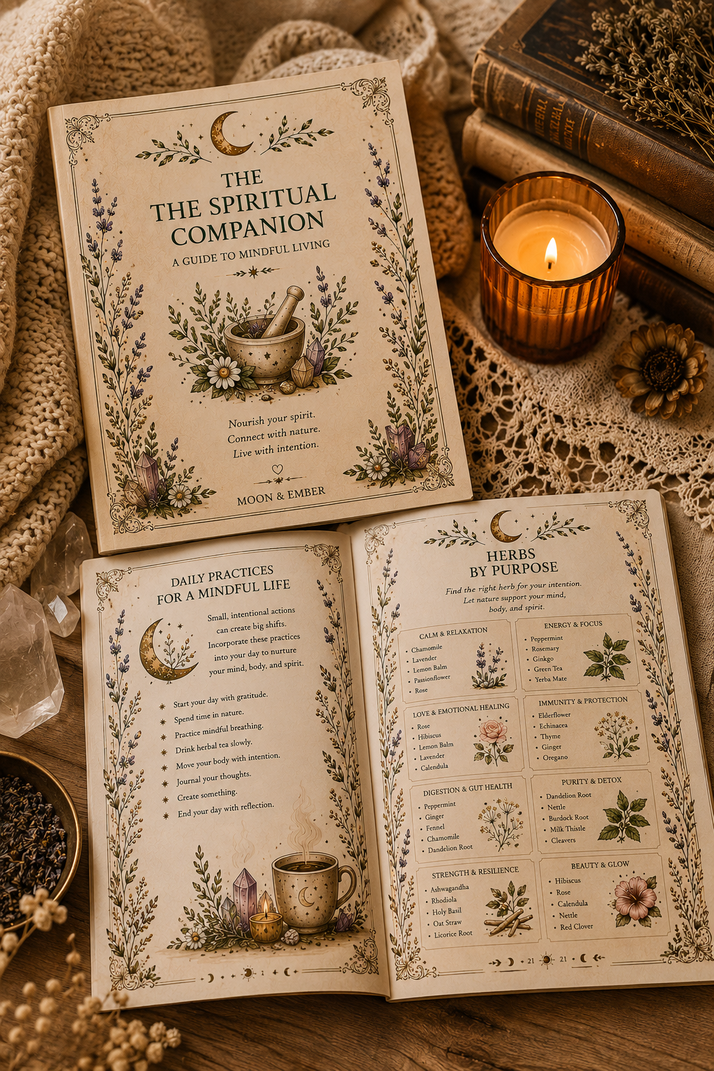 The Spiritual Companion | A Mindfulness & Intentional Living Guide | Printable Wellness Journal