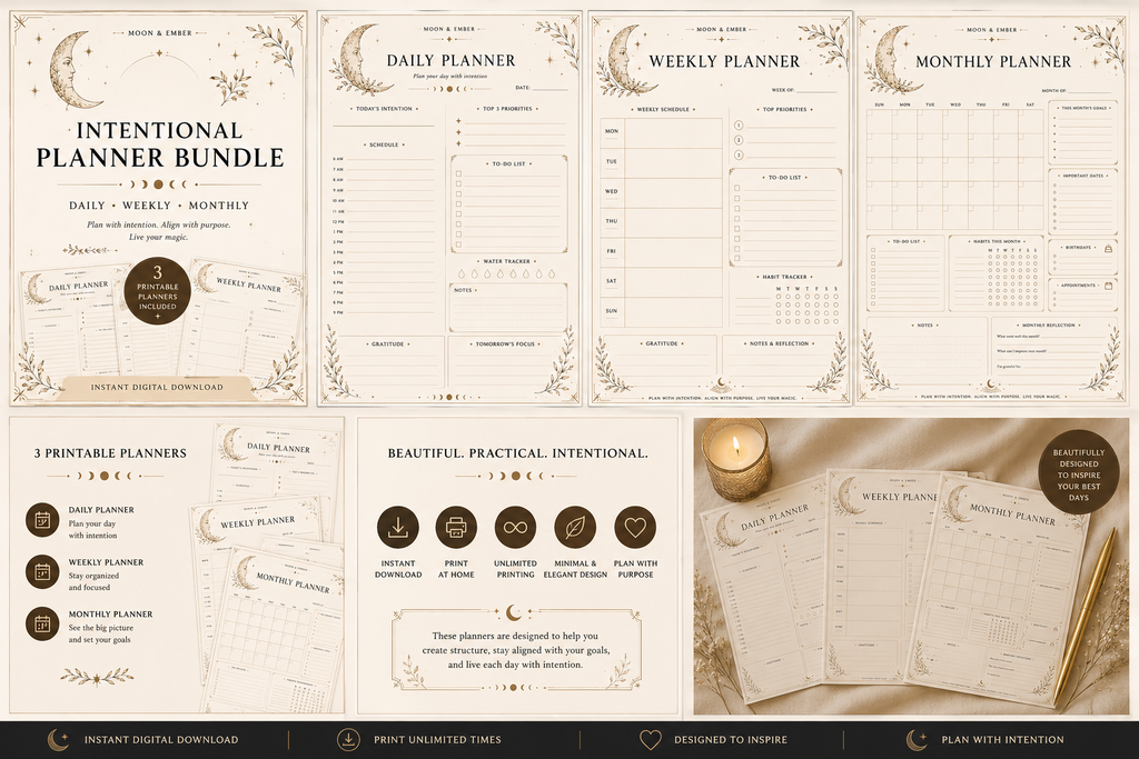 Intentional Planner Bundle | Printable PDF