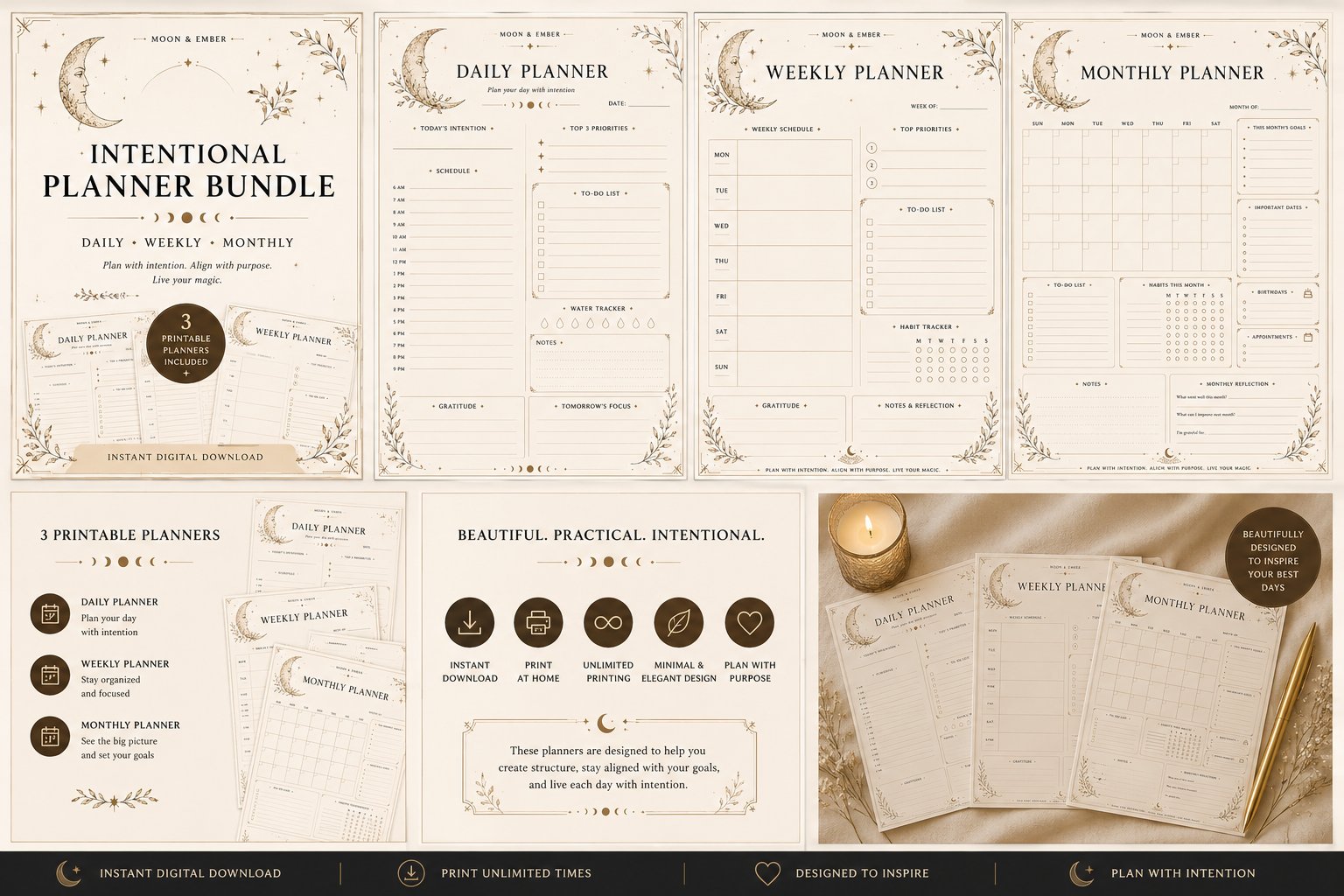 Intentional Planner Bundle | Printable PDF