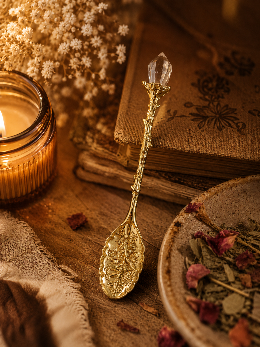 Crystal-Topped Ritual Spoon